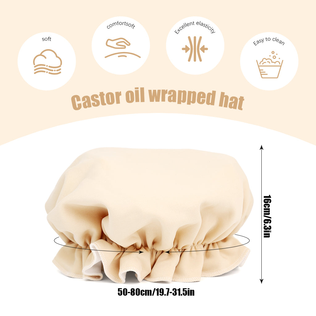 HANNEA Castor Oil Pack Wrap for Head, Reusable Castor Oil Pack Wrap Organic Cotton for Women SleepingCastor Oil Pack Kit for Thinning, Balding HANNEA Castor Oil Pack Wrap for Head, Reusable Castor Oil Pack Wrap Organic Cotton for Women SleepingCastor Oil Pack Kit for Thinning, Balding